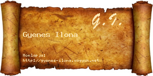 Gyenes Ilona névjegykártya